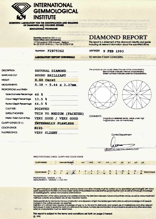 Foto 9 - Diamant 0,6 Brillant IGI Lupenrein Wesselton VG, D5015