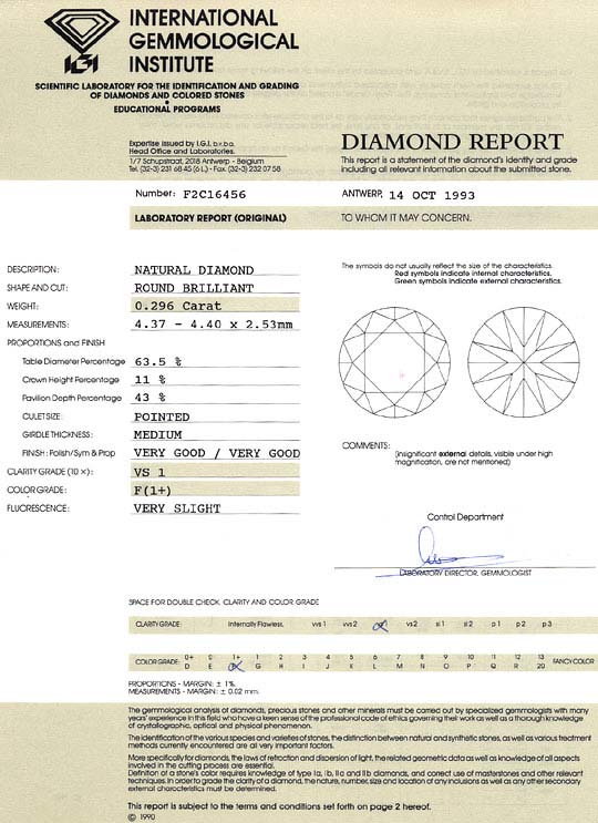 Foto 9 - Diamant 0,296 Carat Brillant IGI Top Wesselton Plus VS1, D6246