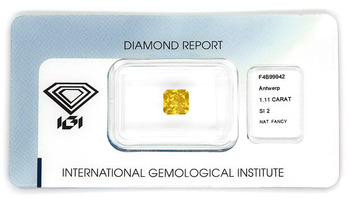 Foto 1 - Diamant 1,11ct Fancy Deep Orange Square Cut IGI, D6843