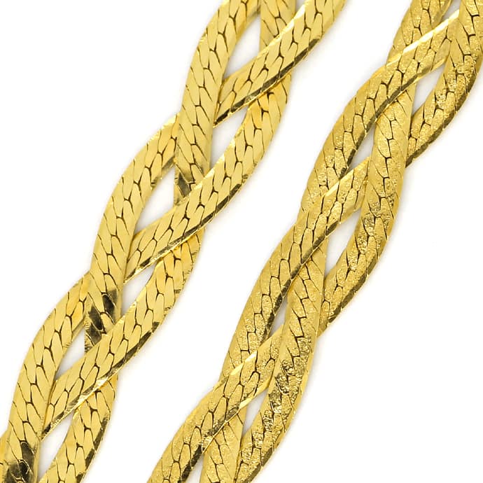 Foto 3 - Goldkette und Goldarmband geflochten aus 750er Gelbgold, K3166