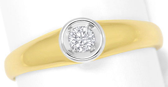 Foto 2 - Wunderschöner Brillant Solitaer Ring Gelbgold-Weißgold, S4683